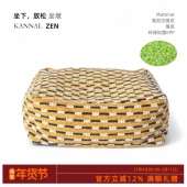 KANNAL·ZEN高端手工黄色雪尼尔提花坐墩坐垫家用蒲团脚墩可拆洗