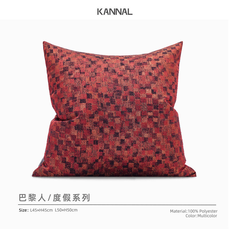 巴黎高级法式复古红色靠垫