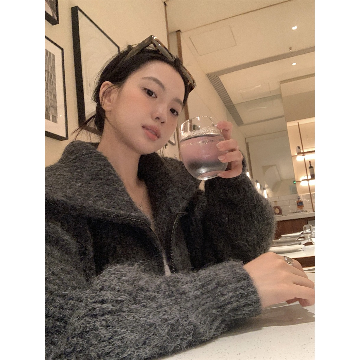 厚实立领拉链毛衣外套翻领开衫