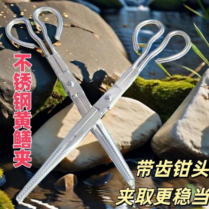 黄鳝夹子不锈钢泥鳅鳝鱼夹不锈钢钳子防滑赶海神器抓螃蟹龙虾厂家