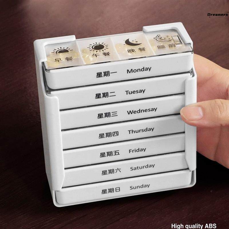 。每日防吃错药盒一周七天老人早中晚分类吃药放药的小盒子分装便