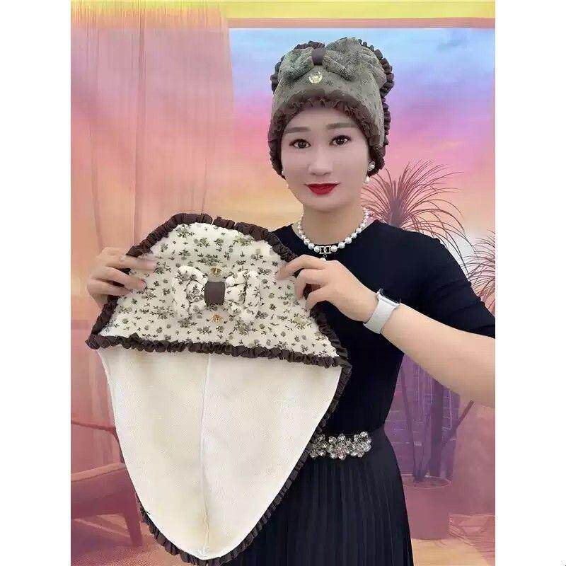 新款韩版印花珊瑚绒加厚干发帽女吸水速干包头巾浴帽盘发干发厂家