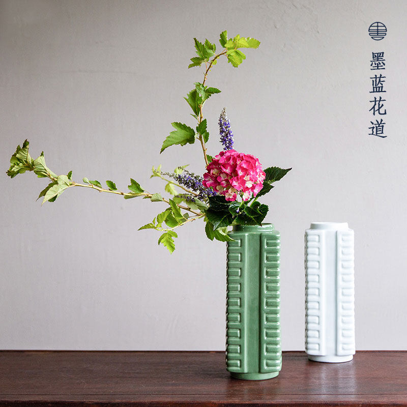 玉宗瓶插花花瓶陶瓷小原流投入瓶禅意日式中式插花器皿花瓶