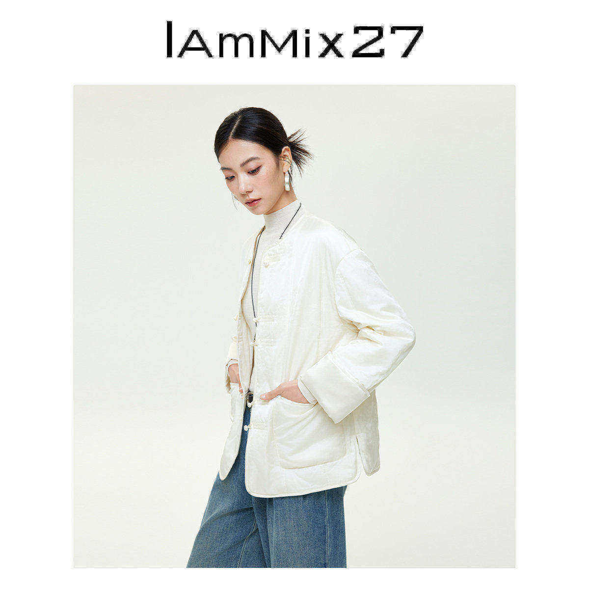 iammix27新中式圆领盘扣棉袄