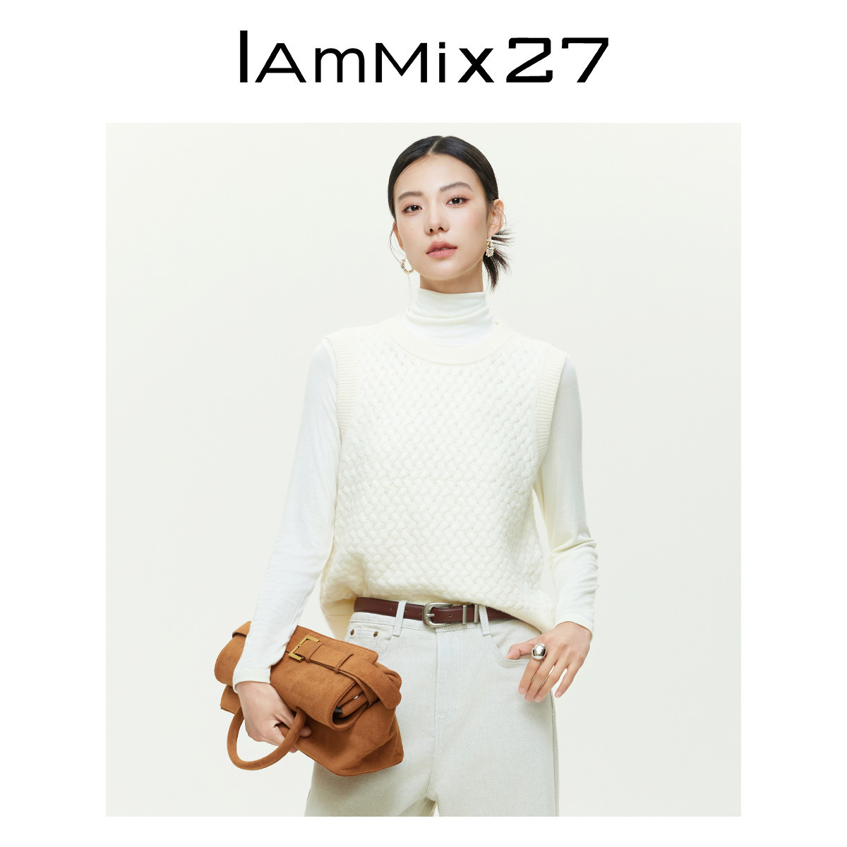 iammix27无袖针织背心女