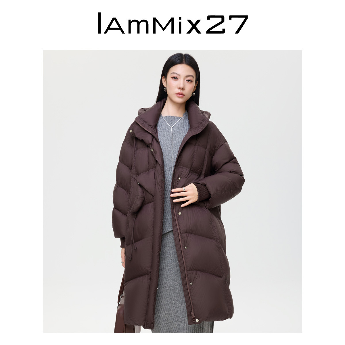 iammix27冬季95绒子连帽羽绒服