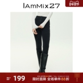 IAmMIX27秋冬高腰牛仔裤 女长裤 女修身 显瘦加厚磨毛打底黑色小脚裤