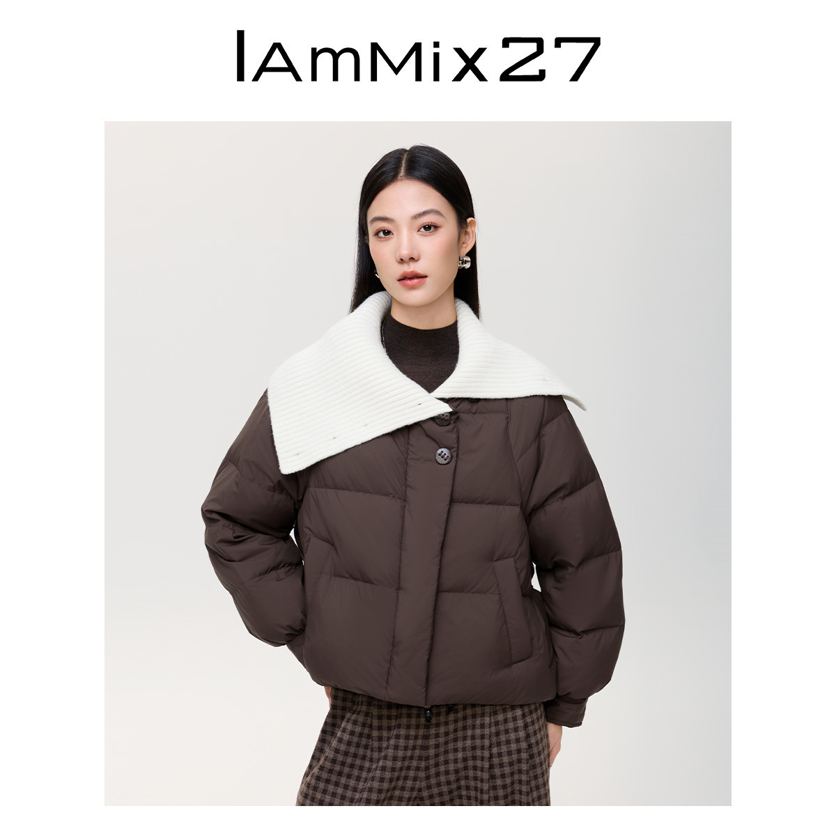 iammix27冬季轻暖90白鸭绒外套