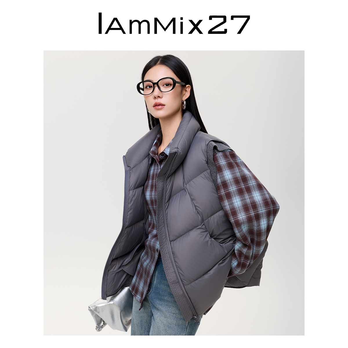 iammix27轻暖95白鸭绒马甲外套