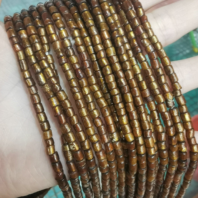 4*4mm金海柳圆管散珠半成品 diy制作手串手链项链佛珠饰品配件
