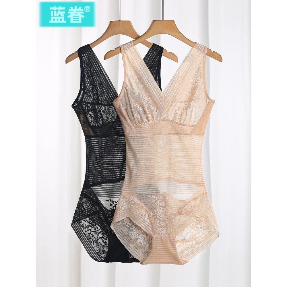 大码后脱式连体塑身衣夏季薄款收腹束腰塑形无痕冰丝美体内衣女