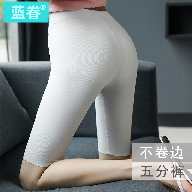 防走光安全裤女夏季薄款五分裤弹力大码骑行裤外穿显瘦冰丝打底裤