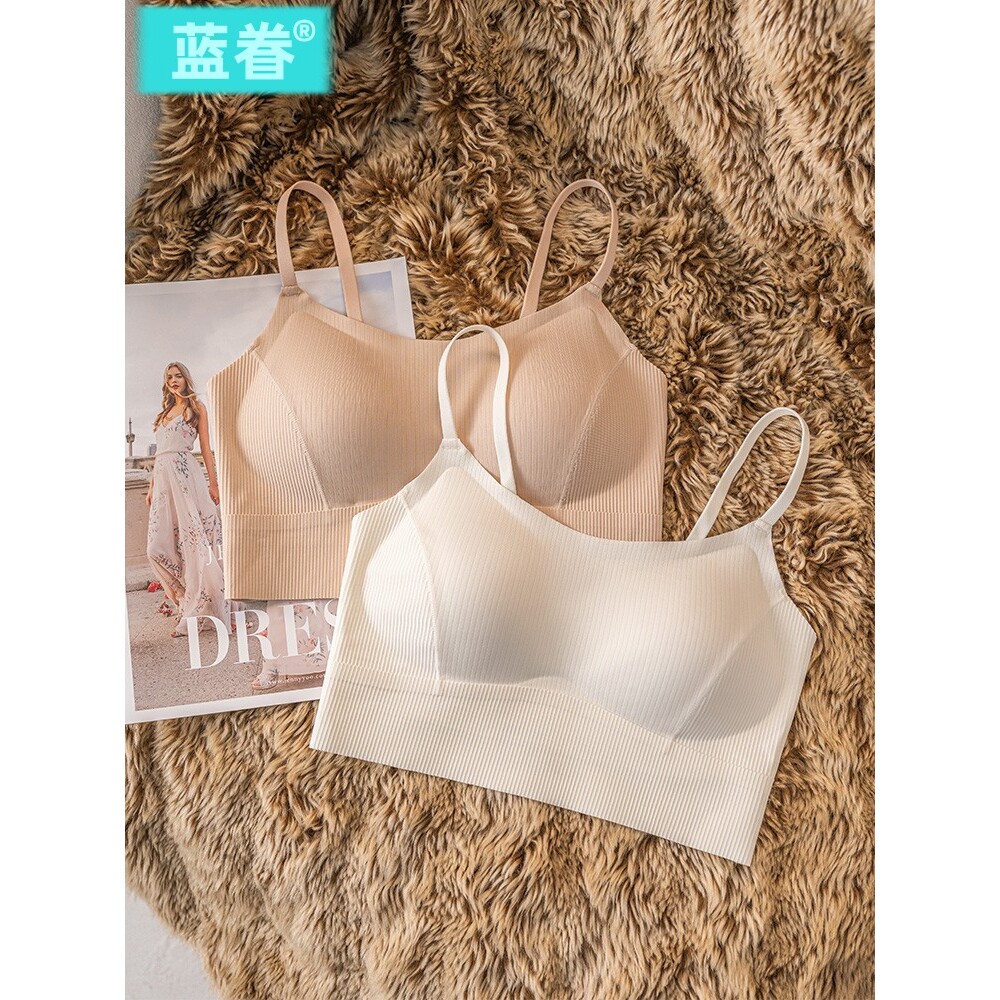 美背吊带背心内衣女士无钢圈聚拢小胸薄款带胸垫可外穿内搭单上衣