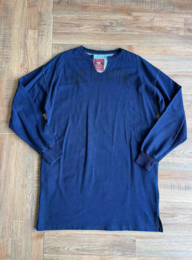 日本elkex女款复古做旧纯棉卫衣裙indigo蓝染水洗连衣裙休闲宽松