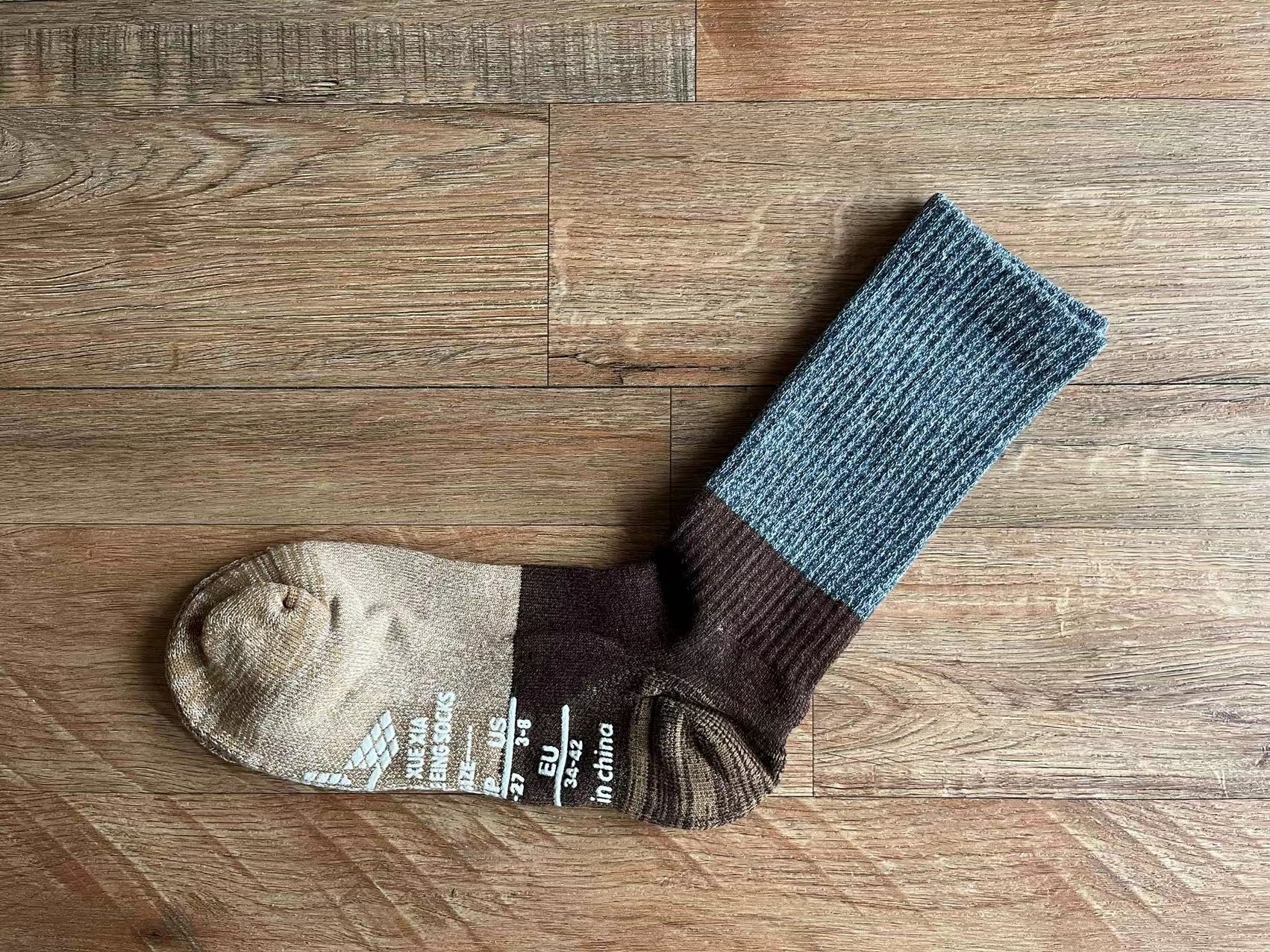 纱线经典复古撞色长袜山系户外