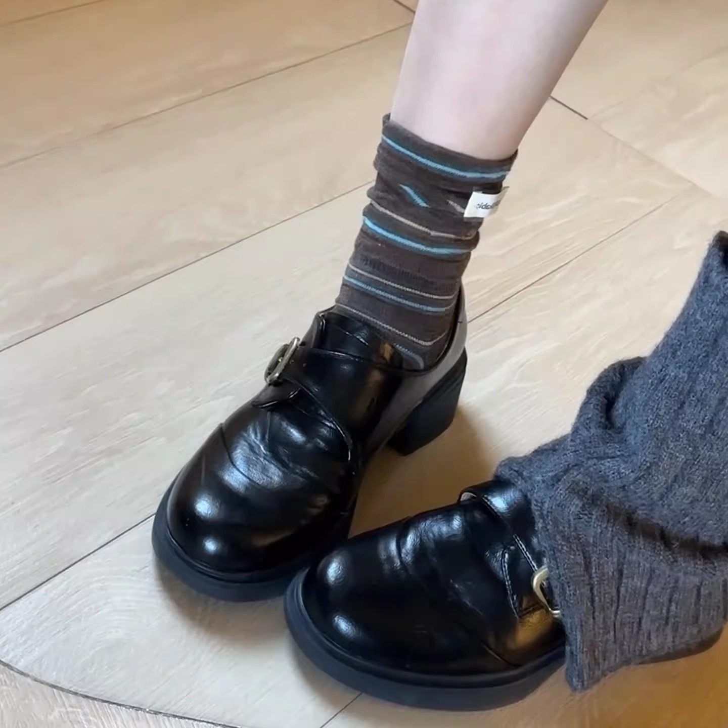 2026春新款英伦风厚底乐福鞋女黑色单鞋软皮圆头低跟百搭小皮鞋子,女鞋,乐福鞋（豆豆鞋）,淘宝优惠券,粉丝福利购,淘宝优惠卷