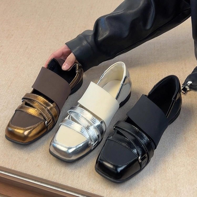 羊皮版~真皮复古运动风休闲玛丽珍鞋单鞋女银色厚底小皮鞋芭蕾鞋,女鞋,浅口单鞋,淘宝优惠券,粉丝福利购,淘宝优惠卷