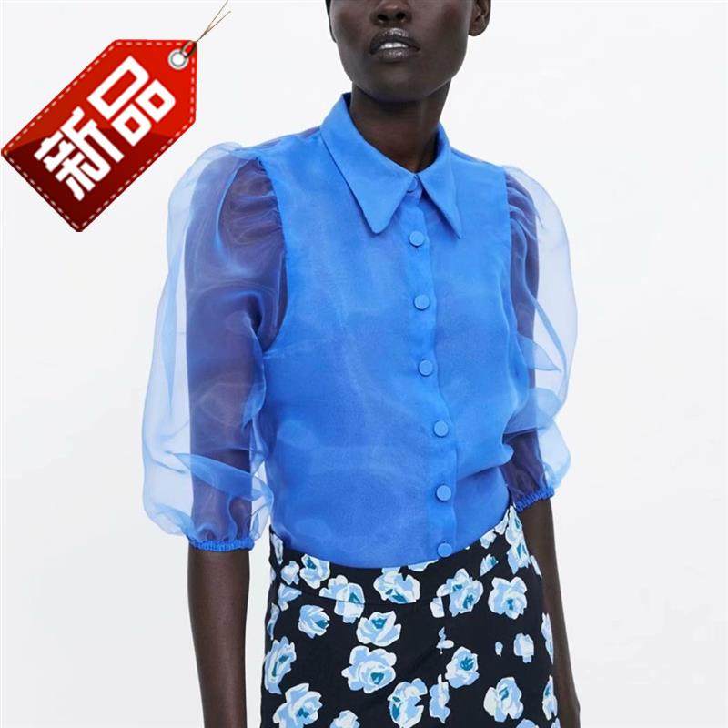 19夏季新款女士透明硬纱衬r衫上衣  3073/696|msdalam kategori Butik wanita / wanita, shirt - dari Buy2taobao.com untuk memberikan perkhidmatan ejen Taobao profesional membeli