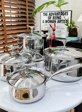 LUCUKU鲸鱼王五层钢304不锈钢汤锅高深汤锅加厚高汤煲20/22/24cm