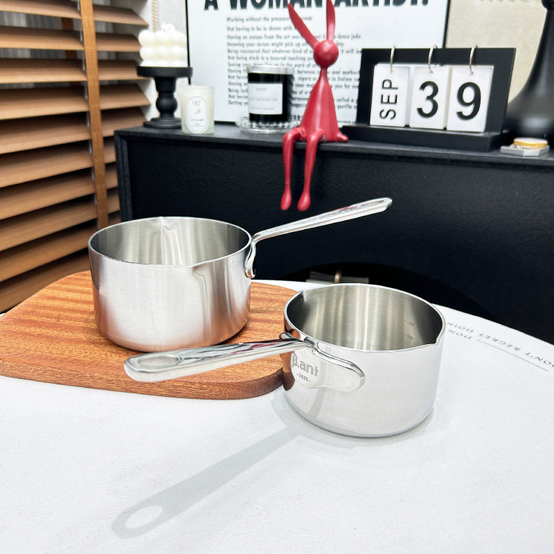 304不锈钢小奶锅迷你热奶锅辅食锅融化锅热油烧油泼油小锅10/12cm