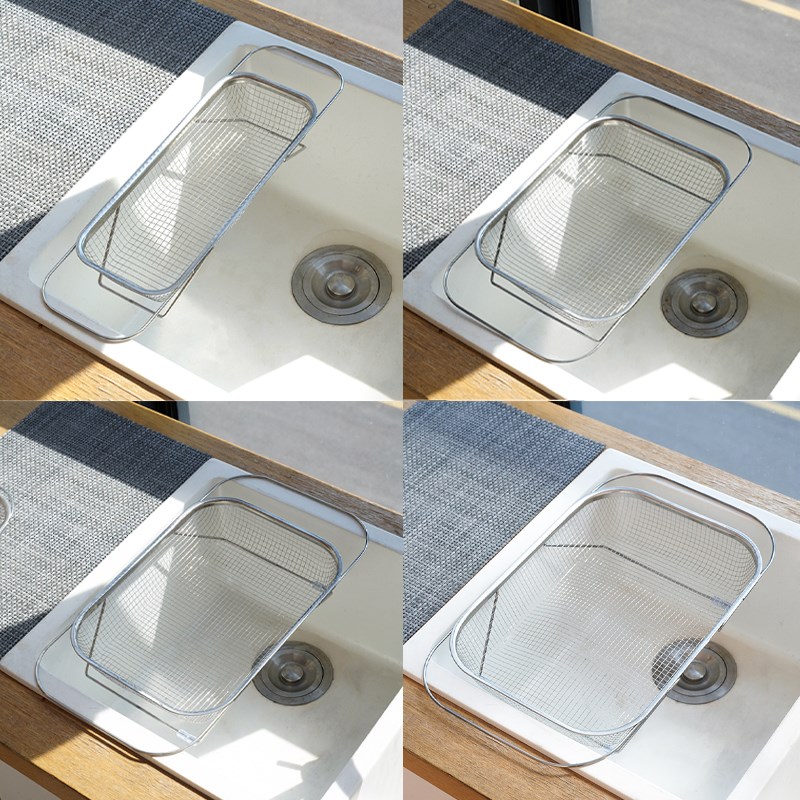 不锈钢水槽沥水篮厨房水池伸缩洗菜盆沥水架多功能餐具碗筷沥水架