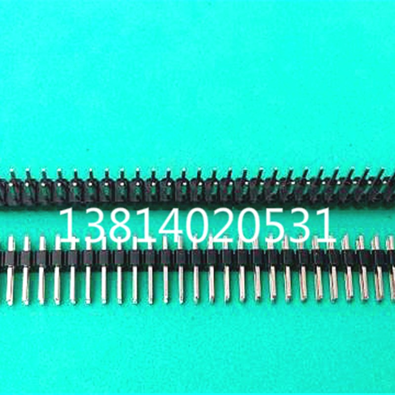 (10个)双排小黑夹 2*40芯 2X40P 直脚排针 间距2.54MM双排直针铜