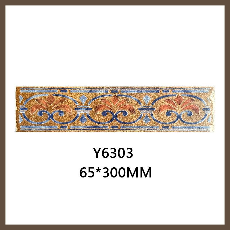 仿古腰线美式田园风格收边条厨房卫生间墙砖装饰100x300复古瓷