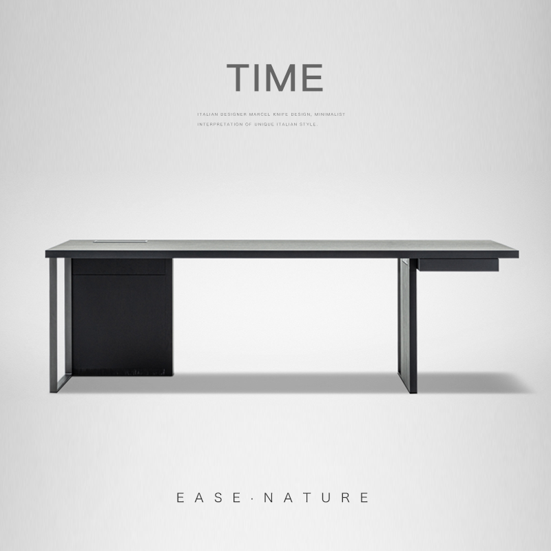 已夏时光书桌意式烟熏木无线充电写字桌原版复刻办公老板桌,住宅家具,书桌,淘宝优惠券,粉丝福利购,淘宝优惠卷