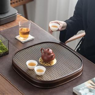 竹制茶座精品楠竹茶台干泡台茶具托盘 高档茶盘家用大小茶海储水式