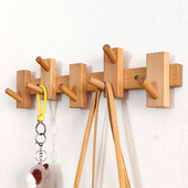 实木衣帽钩墙上木质衣服挂钩入户进门墙壁挂衣架玄关卧室装 饰挂架