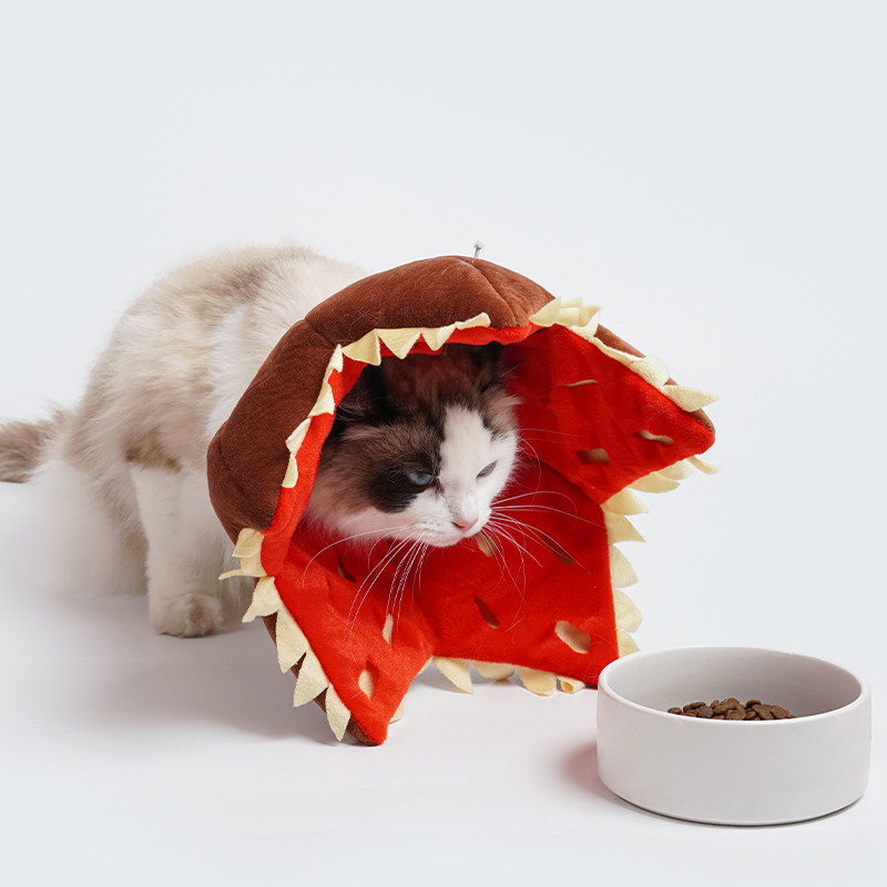 吉仔仔宠物食人花造型伊丽莎白圈猫咪拍照道具可爱搞怪项圈图片