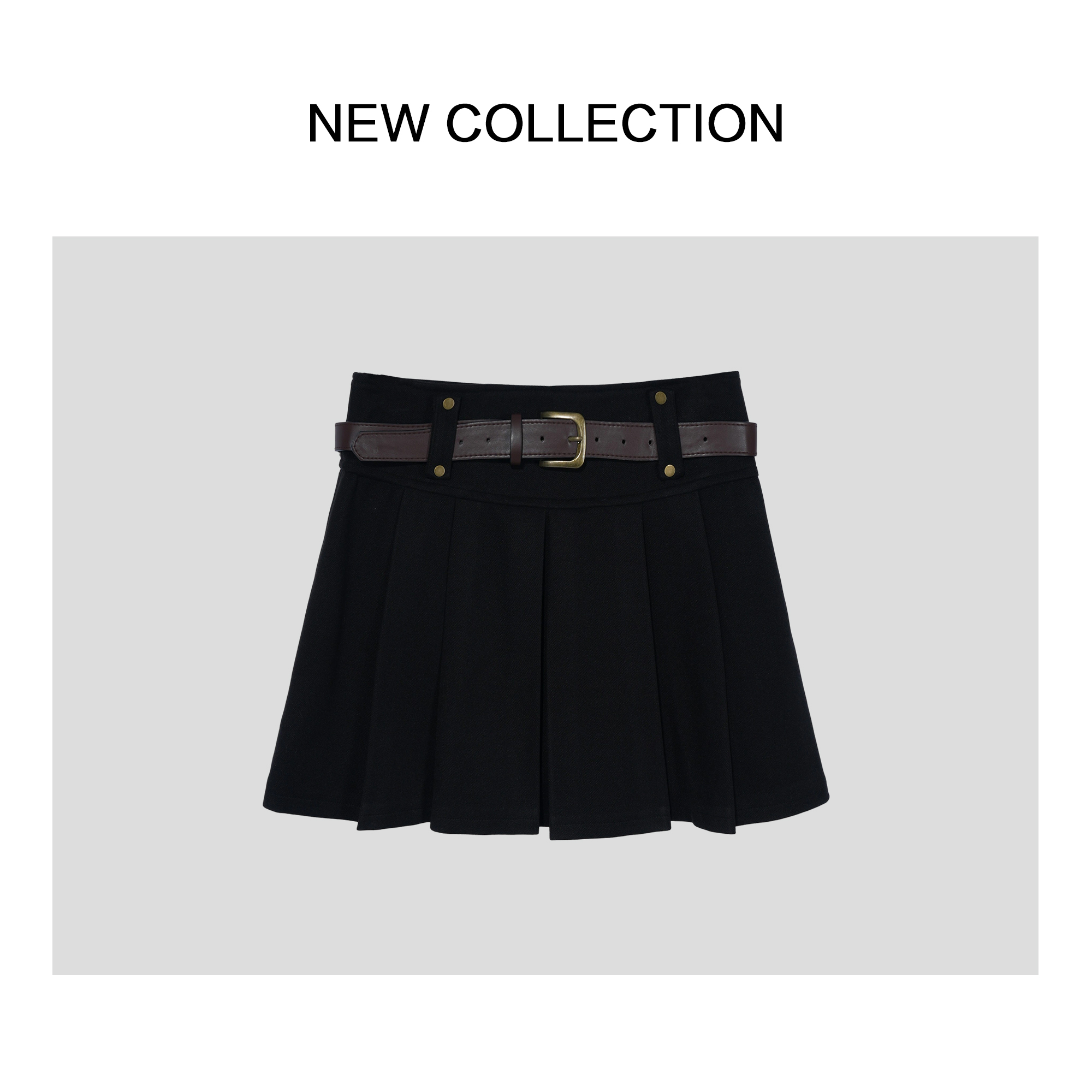 【爆米花专享】新款 复古风格褶皱裙欧若风 Q1F58003