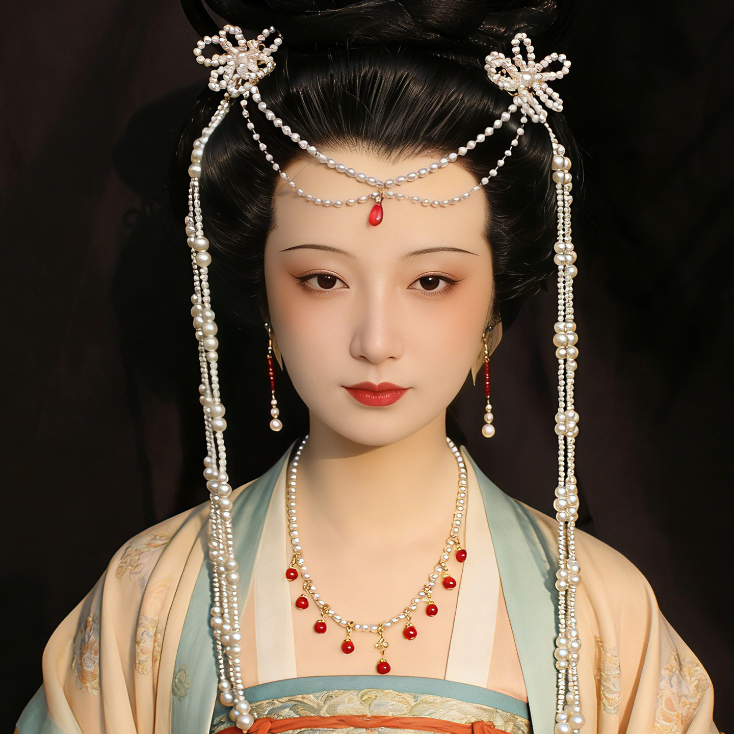 绛尾儿 仿珍珠额饰 新中式额链 长流苏对夹发夹 眉心坠头链中国风,服饰配件/皮带/帽子/围巾,汉服服配,淘宝优惠券,粉丝福利购,淘宝优惠卷