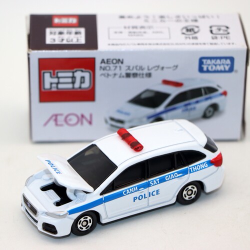 TOMY多美卡AEON永旺限定 斯巴鲁Levorg警车模型 合金玩具车摆件