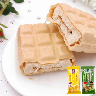 日本进口森永牛奶糖抹茶味夹心流心威化雪派冰淇淋网红焦糖冰激凌