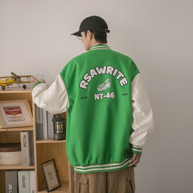2022冬季新款日系刺绣拼接皮革加加厚服B225-W8391-P135-X158图片