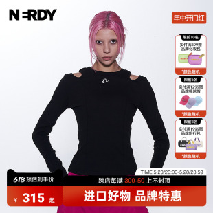 修身 显瘦长袖 新品 T恤甜酷潮牌打底上衣时尚 女款 NERDY2023秋季