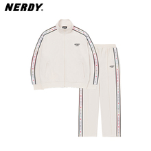 NERDY2023秋夏新休闲宽松情侣同款运动服长裤套装潮酷外套女上衣