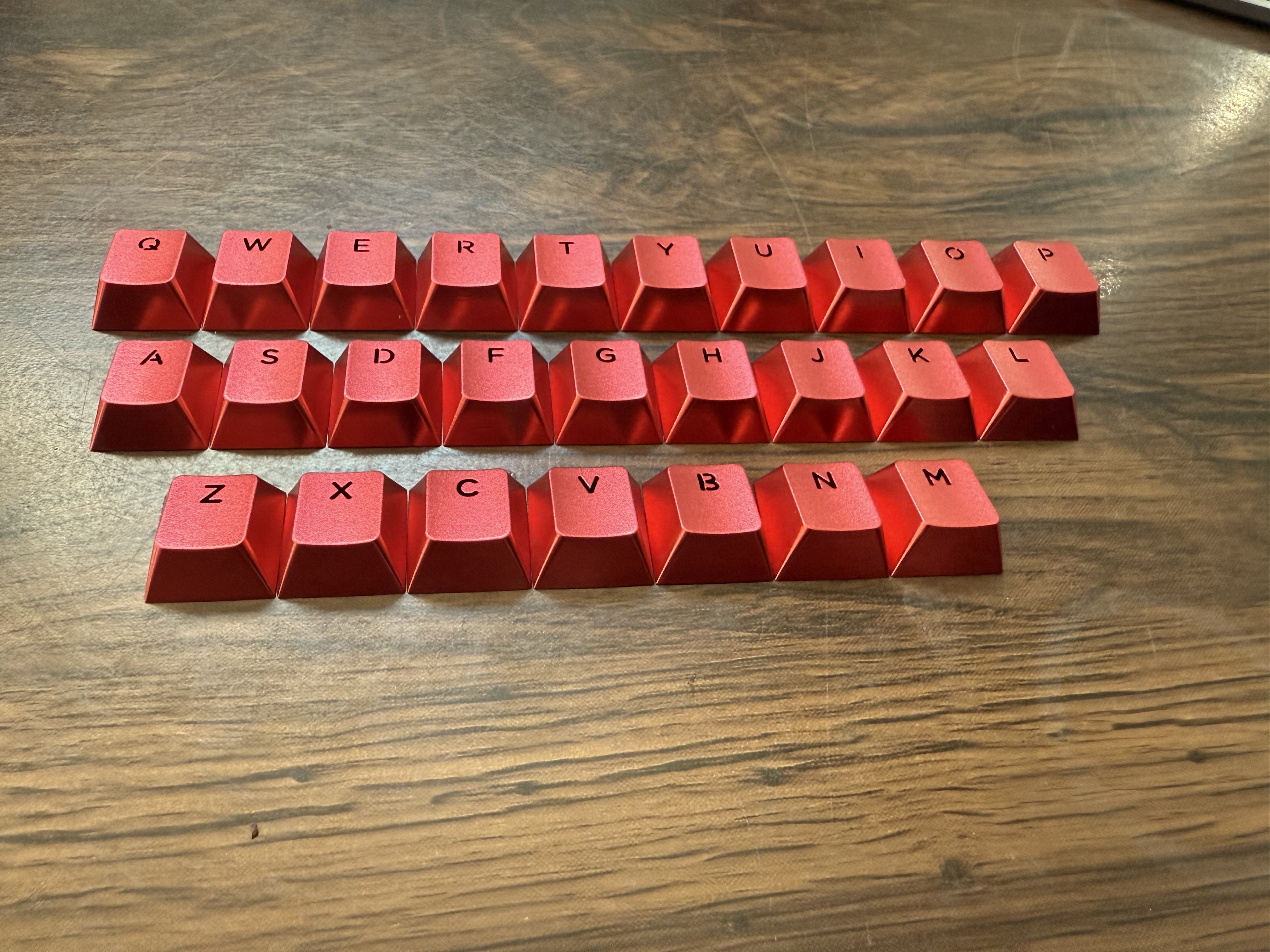 铝合金透光26字母键帽磨砂氧化CNC键帽原厂高度银黑红金色