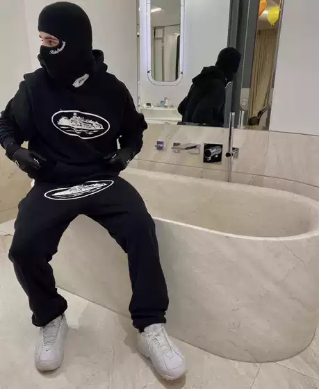 Corteiz Alcatraz Hooded Sweatshirt Sports Suit European and American Hip-Hop Style Centralcee Same Style