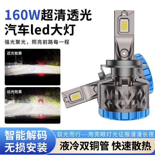 双铜管车灯超亮led大灯改装车灯