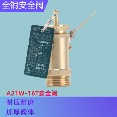 弹簧式空压机安全阀泄压阀A21W16T蒸汽发生器锅炉安全阀2分3分4分