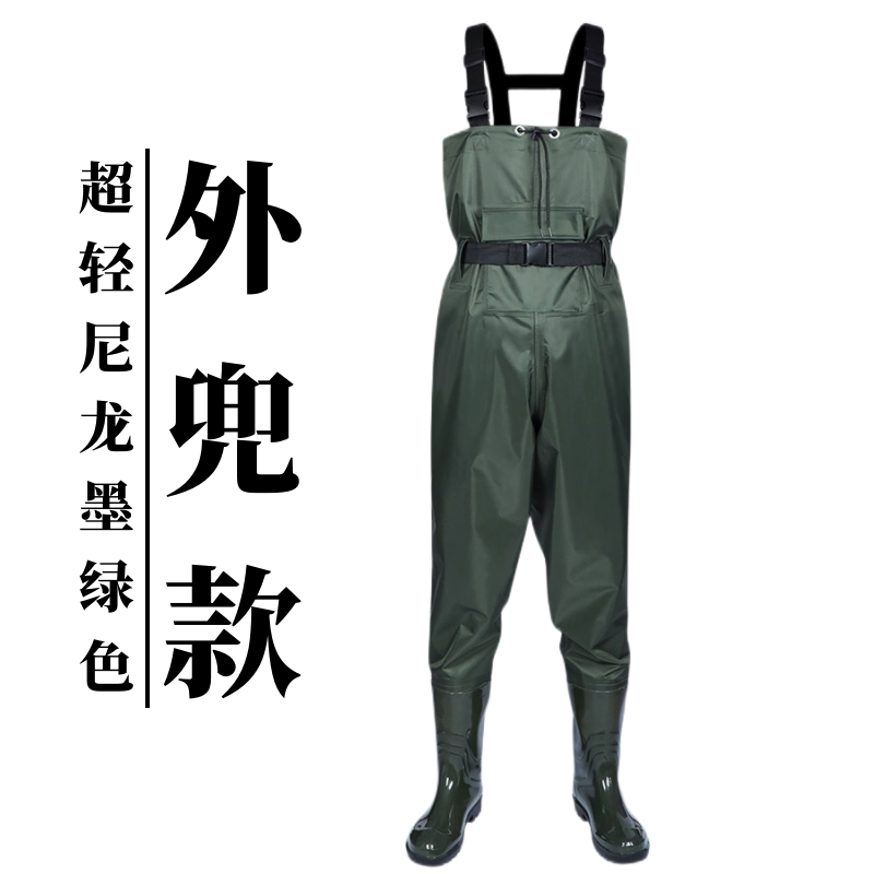下水裤雨裤带雨鞋男水库全身防水衣服半身连体捕抓鱼全身轻便水鞋
