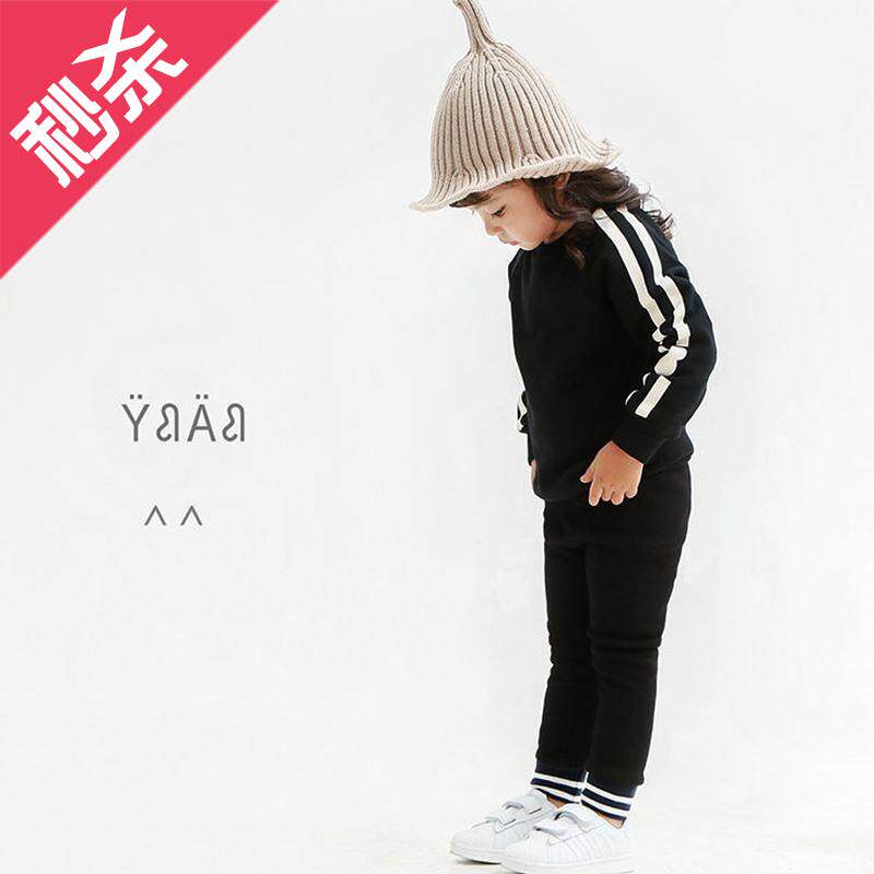 (上衣+裤子)2018新款女童男童红色黑色加薄绒时e尚套装童套装|msdalam kategori Kanak-kanak/Bayi/Keluarga dipasang, menetapkan - dari Buy2taobao.com untuk memberikan perkhidmatan ejen Taobao profesional membeli