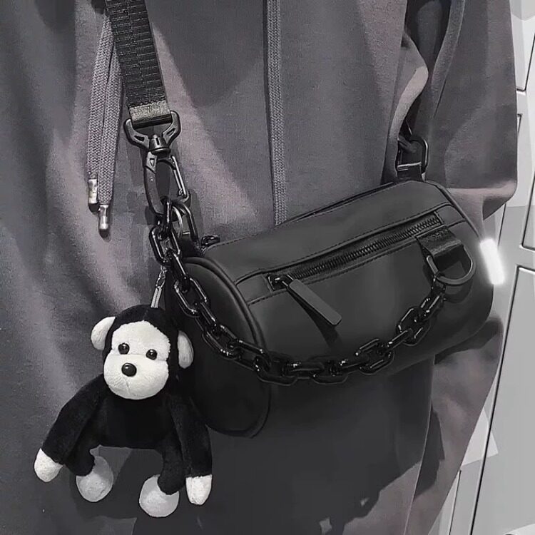 高奢潮牌日韩风男士斜挎包黑色包