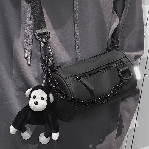 高奢潮牌日韩风男士斜挎包黑色包