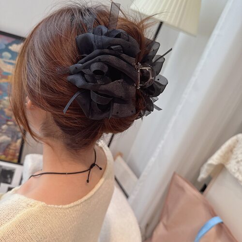 网纱泡泡褶皱波点蝴蝶结抓夹发夹