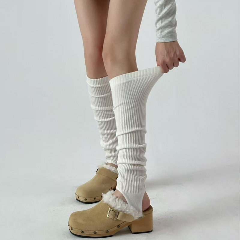 韩版羊绒踩脚袜套女瑜伽袜纯色简