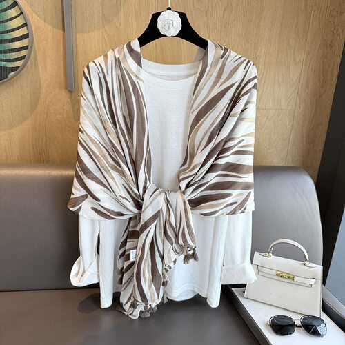 ZebraScarf~高品质~斑马纹缎棉丝