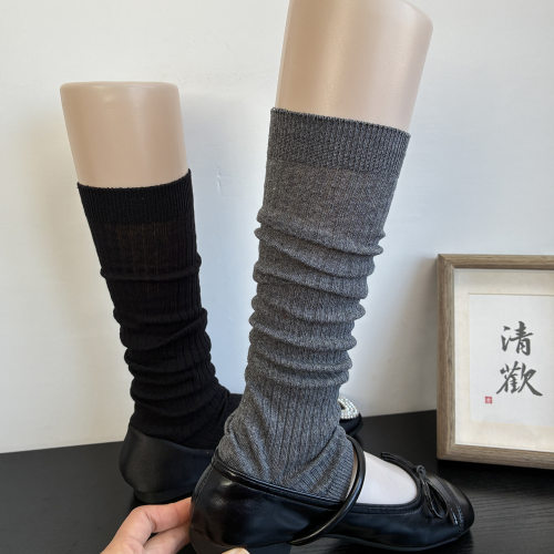 miu系芭蕾风小腿袜薄款灰色堆堆